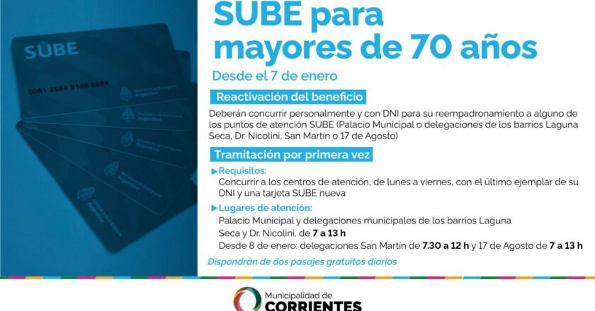 Corrientes : ahora los jubilados deben hacer un trámite presencial para mantener pasajes gratis