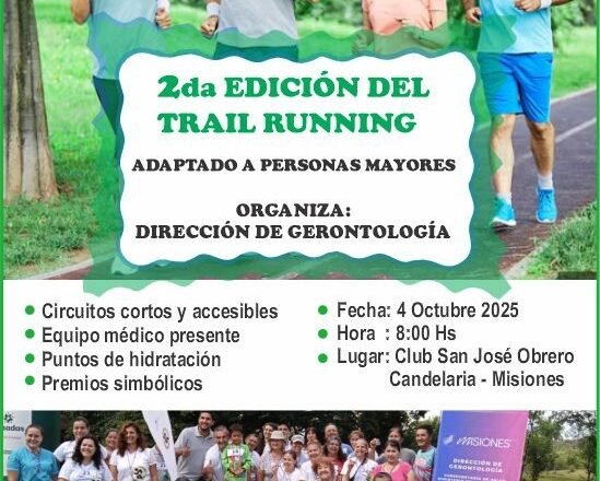 Misiones: el próximo sábado 4/10, se realizará la segunda edición del Trail Running para personas mayores