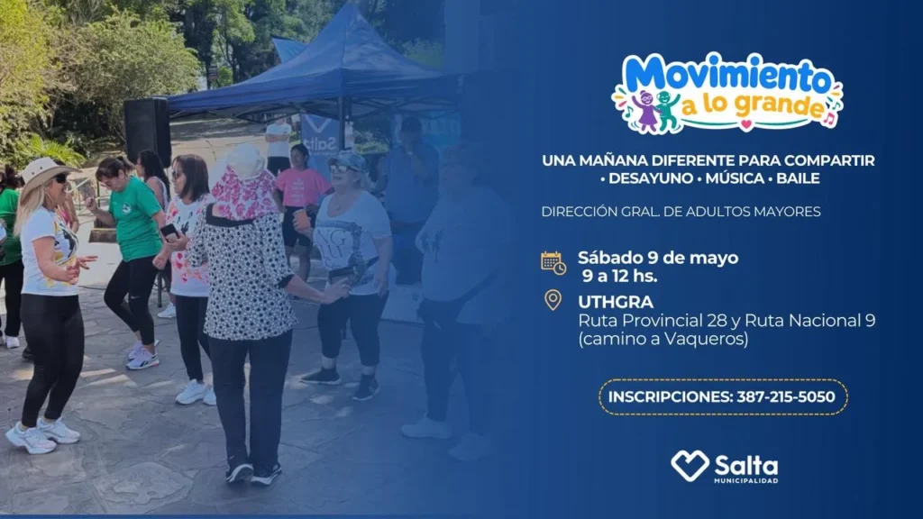 Nuevo encuentro de “Movimiento a lo Grande”, destinado a personas de la tercera edad de Salta