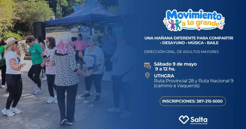 Nuevo encuentro de “Movimiento a lo Grande”, destinado a personas de la tercera edad de Salta