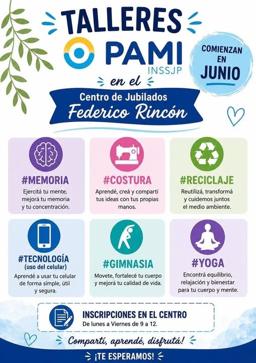 Inicia cursos el Centro de Jubilados “Federico Rincón” de Embalse