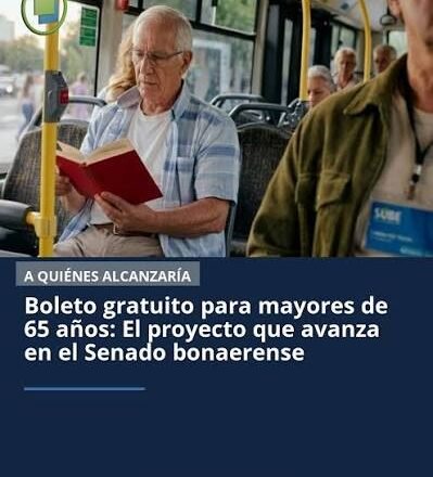 La provincia de Buenos Aires implementará un boleto gratuito para mayores de 65 años